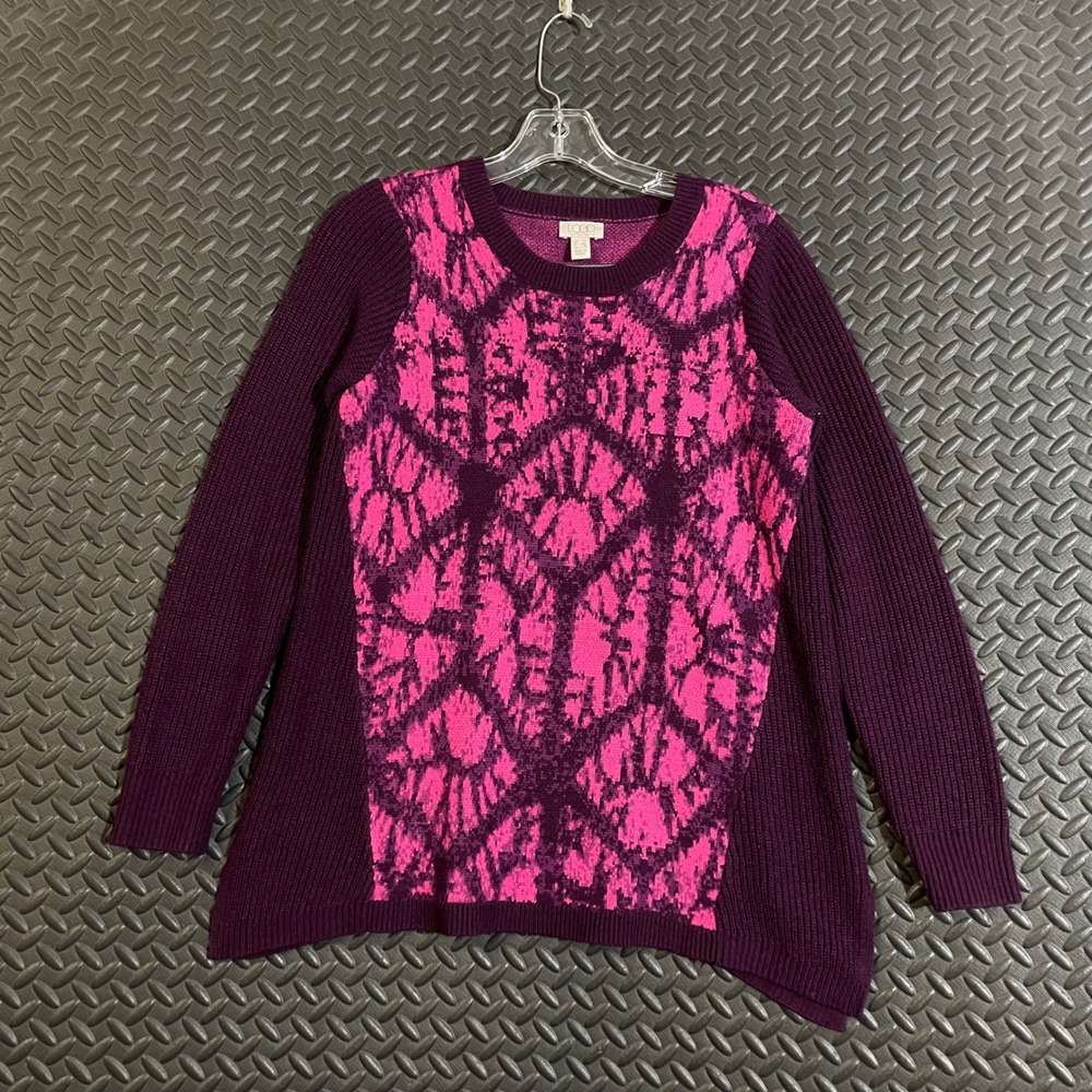 LOGO Lori Goldstein Pink Purple Pullover Knit Sweater Women's Size XXS